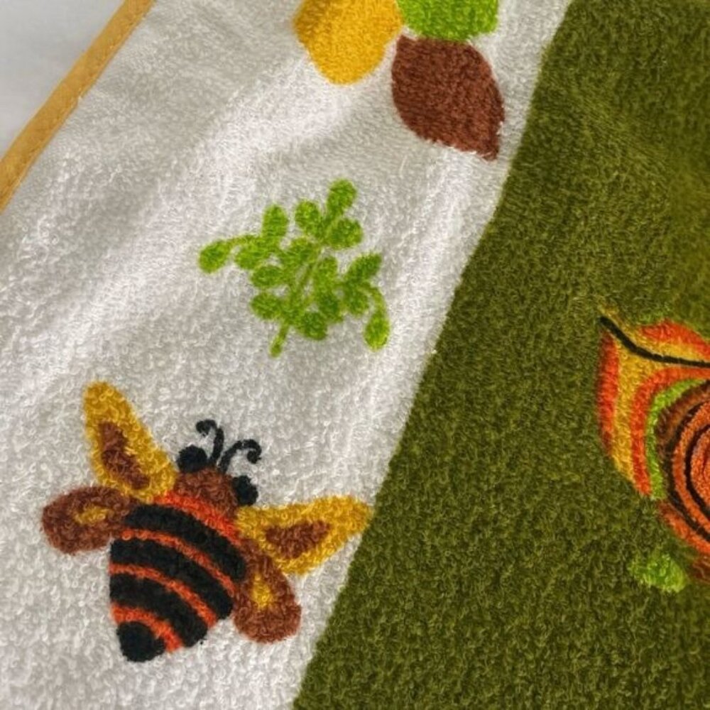 Vintage 1970's Honey Tea Jam Towel Hostess Apron Retro Design - Picture 4 of 7